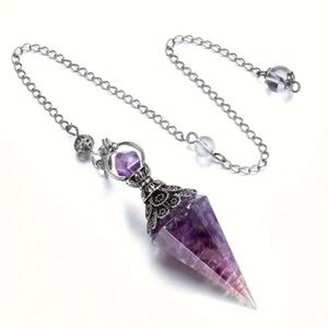 Resin & copper wire pendulum purple color